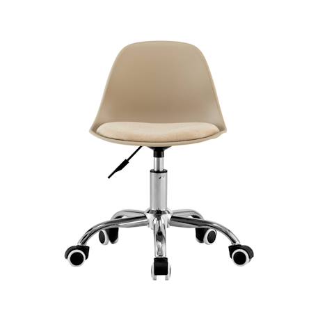 Chaise de bureau enfant à roulettes ajustable piètement chromé - manel Beige+Blanc+Moutarde+Rose pâle+Vert clair 3 - vertbaudet enfant 