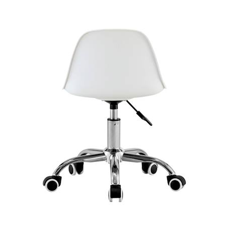 Chaise de bureau enfant à roulettes ajustable piètement chromé - manel Beige+Blanc+Moutarde+Rose pâle+Vert clair 10 - vertbaudet enfant 