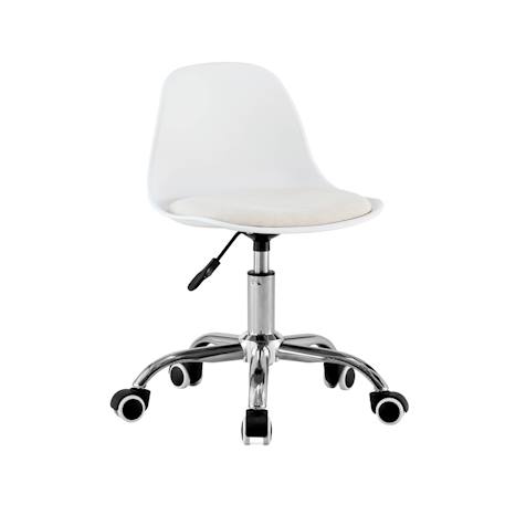 Chaise de bureau enfant à roulettes ajustable piètement chromé - manel Beige+Blanc+Moutarde+Rose pâle+Vert clair 8 - vertbaudet enfant 