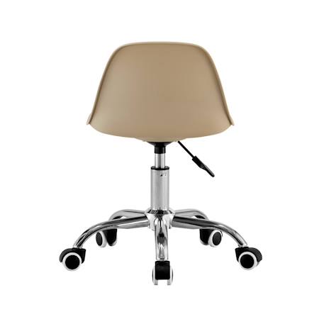 Chaise de bureau enfant à roulettes ajustable piètement chromé - manel Beige+Blanc+Moutarde+Rose pâle+Vert clair 4 - vertbaudet enfant 