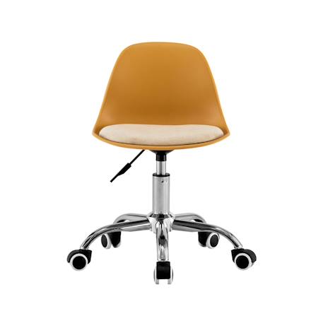 Chaise de bureau enfant à roulettes ajustable piètement chromé - manel Beige+Blanc+Moutarde+Rose pâle+Vert clair 15 - vertbaudet enfant 