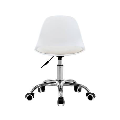 Chaise de bureau enfant à roulettes ajustable piètement chromé - manel Beige+Blanc+Moutarde+Rose pâle+Vert clair 9 - vertbaudet enfant 