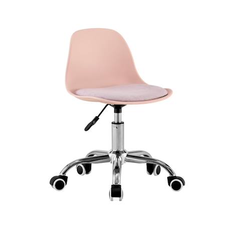 Chaise de bureau enfant à roulettes ajustable piètement chromé - manel Beige+Blanc+Moutarde+Rose pâle+Vert clair 20 - vertbaudet enfant 