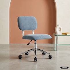 Chaise de bureau enfant à roulettes ajustable tissu chenille - amory kid  - vertbaudet enfant
