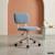 Chaise de bureau enfant à roulettes ajustable tissu chenille - amory kid Beige+Bleu+Kaki 7 - vertbaudet enfant 