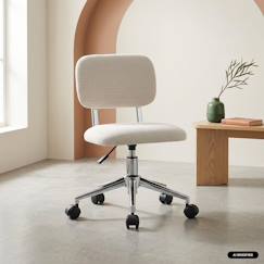 Chaise de bureau enfant à roulettes ajustable tissu chenille - amory kid  - vertbaudet enfant