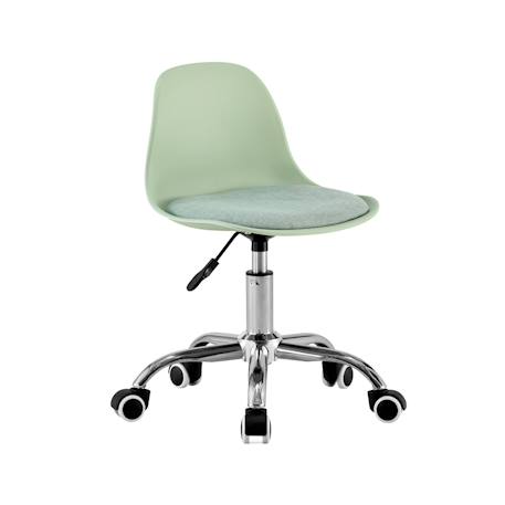 Chaise de bureau enfant à roulettes ajustable piètement chromé - manel Beige+Blanc+Moutarde+Rose pâle+Vert clair 26 - vertbaudet enfant 