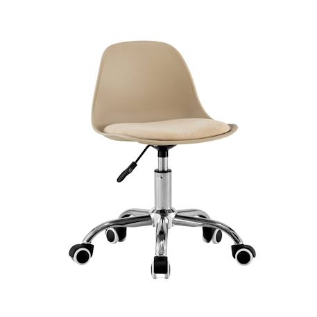 Chaise de bureau enfant à roulettes ajustable piètement chromé - manel Beige+Blanc+Moutarde+Rose pâle+Vert clair 2 - vertbaudet enfant 