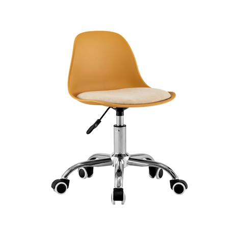 Chaise de bureau enfant à roulettes ajustable piètement chromé - manel Beige+Blanc+Moutarde+Rose pâle+Vert clair 14 - vertbaudet enfant 