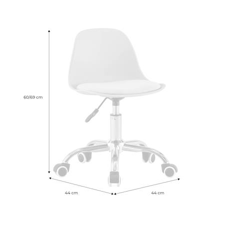 Chaise de bureau enfant à roulettes ajustable piètement chromé - manel Beige+Blanc+Moutarde+Rose pâle+Vert clair 5 - vertbaudet enfant 