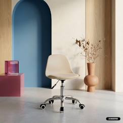 Chaise de bureau enfant à roulettes ajustable piètement chromé - manel  - vertbaudet enfant