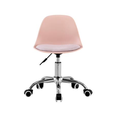 Chaise de bureau enfant à roulettes ajustable piètement chromé - manel Beige+Blanc+Moutarde+Rose pâle+Vert clair 21 - vertbaudet enfant 