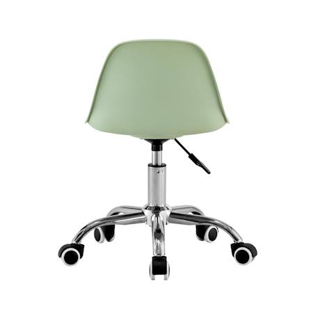 Chaise de bureau enfant à roulettes ajustable piètement chromé - manel Beige+Blanc+Moutarde+Rose pâle+Vert clair 28 - vertbaudet enfant 