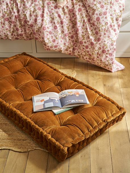 Matelas de sol en velours 60 x 120 cm caramel+rose 2 - vertbaudet enfant 