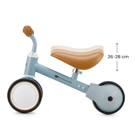 Draisienne Tricycle Kinderkraft CUTIE avec Selle Réglable, Roues EVA Increvables, Guidon Sécurisé et Poignées TPR Bleu 4 - vertbaudet enfant 