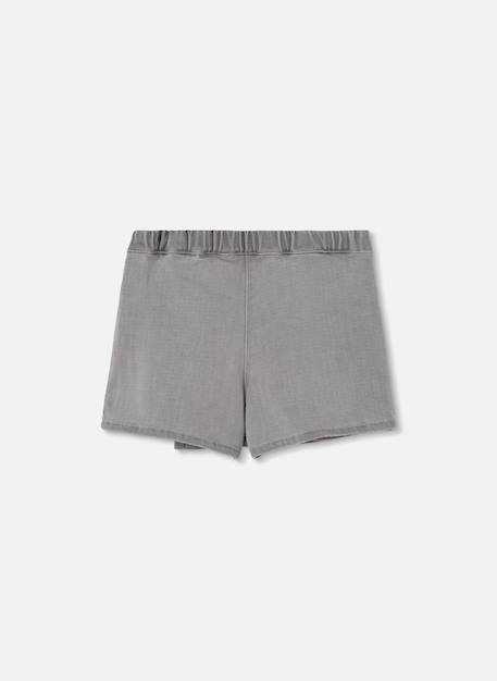 Jupe-short denim avec broderie Gris 4 - vertbaudet enfant 