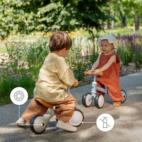 Draisienne Tricycle Kinderkraft CUTIE avec Selle Réglable, Roues EVA Increvables, Guidon Sécurisé et Poignées TPR Beige+Rose 5 - vertbaudet enfant 