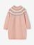 Robe fille manches longues camel+rose poudré+vert sauge 4 - vertbaudet enfant 