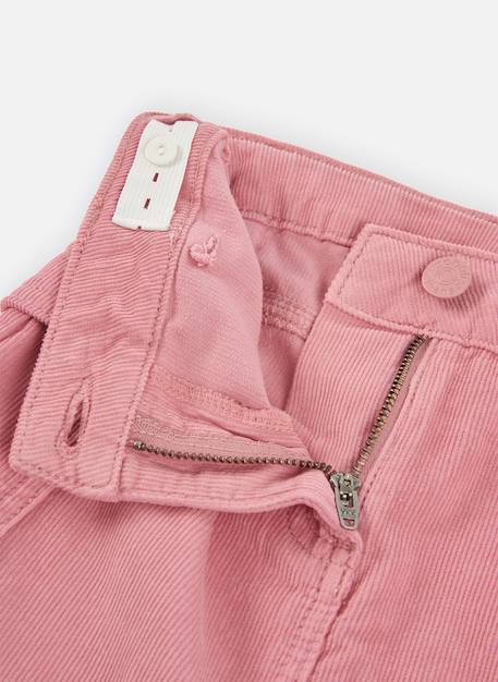 Jupe fille en velours côtelé fin avec poches cargo Rose 3 - vertbaudet enfant 