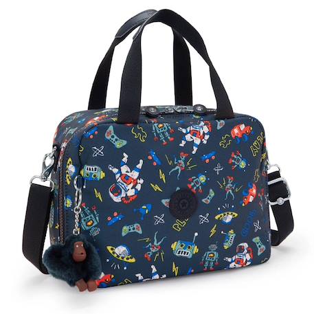 Sac repas kipling miyo 25 cm - sac goûter Bleu chiné+Bleu marine+Bleu turquoise+Gris 6 - vertbaudet enfant 