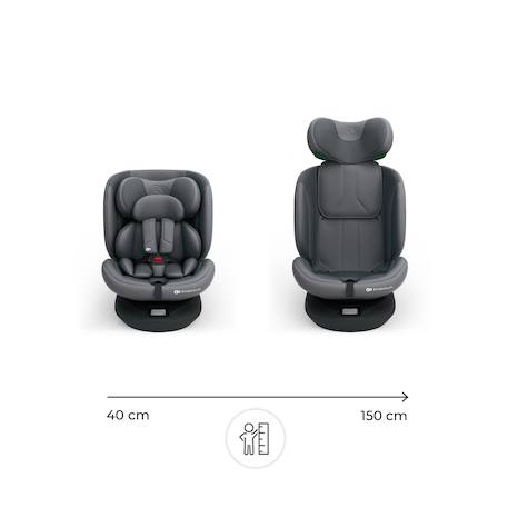 Siège auto I-GROW 2 PLUS, i-size 4-en-1   40-150 cm pivotant 360°, isofix, top tether, dos et face route, protection latérale, inclinable, ventilation, évolutif 0-12 ans Bleu+Gris+Noir+Vert 8 - vertbaudet enfant 