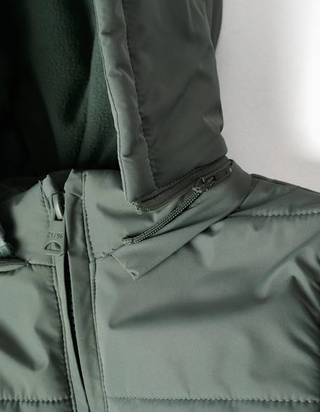 Doudoune avec doublure en polaire et capuche amovible Vert foncé 5 - vertbaudet enfant 