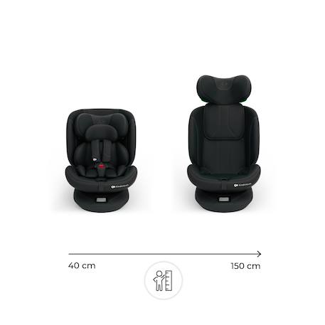 Siège auto I-GROW 2 PLUS, i-size 4-en-1   40-150 cm pivotant 360°, isofix, top tether, dos et face route, protection latérale, inclinable, ventilation, évolutif 0-12 ans Bleu+Gris+Noir+Vert 14 - vertbaudet enfant 