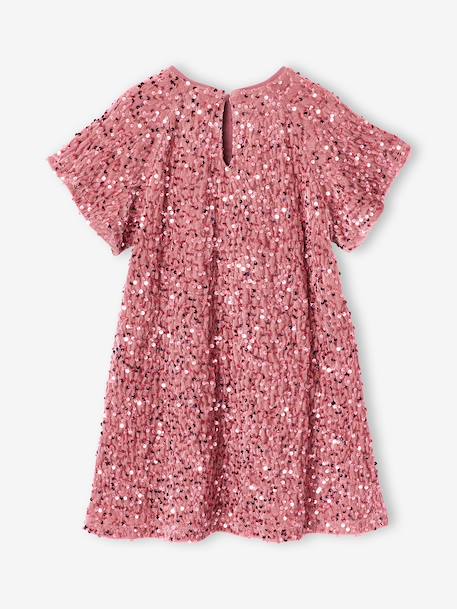 Robe fille en velours et sequins argenté+rose+rouge 5 - vertbaudet enfant 