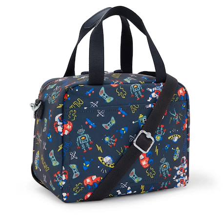 Sac repas kipling miyo 25 cm - sac goûter Bleu chiné+Bleu marine+Bleu turquoise+Gris 8 - vertbaudet enfant 