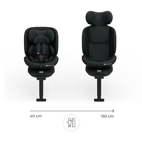 Siège Auto Kinderkraft I-360 2 PLUS i-Size avec ISOFIX, Pivotant à 360°, SPS+ et Installation Dos à la Route 40-150 cm Gris+Noir+Vert 8 - vertbaudet enfant 