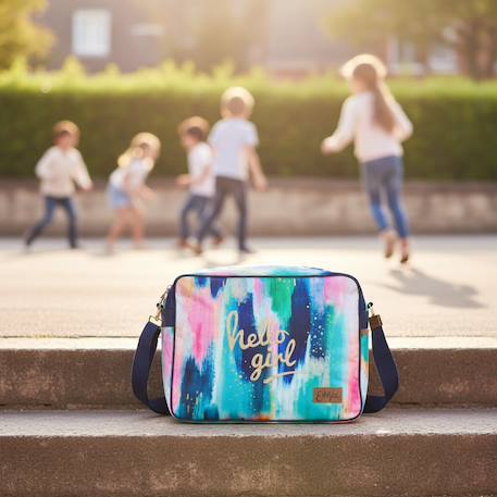 Sac besace ettavee 36 cm (chic) Bleu+Multicolore 4 - vertbaudet enfant 