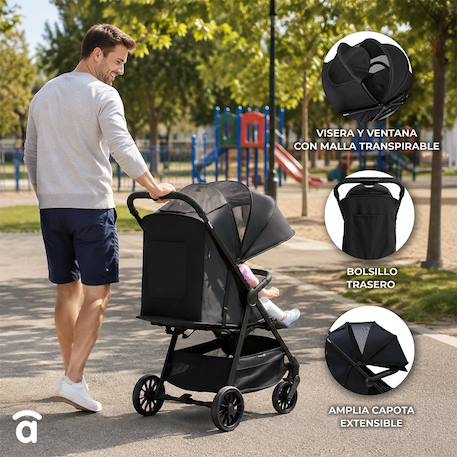Poussette compacte pliable une main Málaga Beige 4 - vertbaudet enfant 