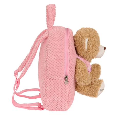 Sac à dos maternelle garçon peluche avec ourson amovible Beige+Bleu+Rose 8 - vertbaudet enfant 