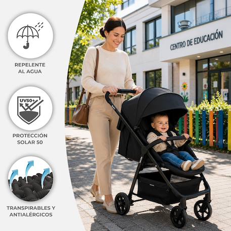 Poussette compacte pliable une main Málaga Vert 5 - vertbaudet enfant 