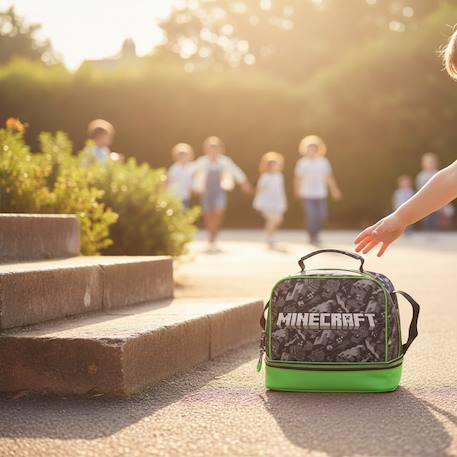 Sac gouter minecraft gaming 21 cm - sac déjeuner Gris 2 - vertbaudet enfant 