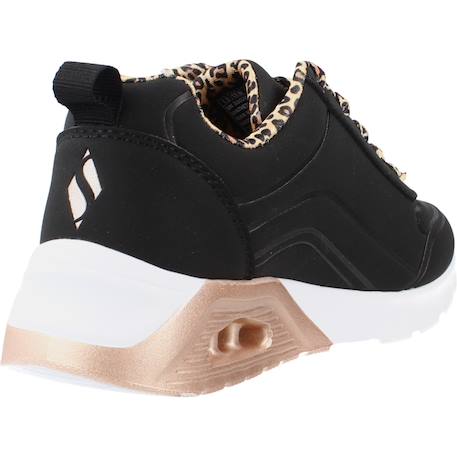 Baskets fille à lacets leopard Blanc wht+Noir blk 9 - vertbaudet enfant 