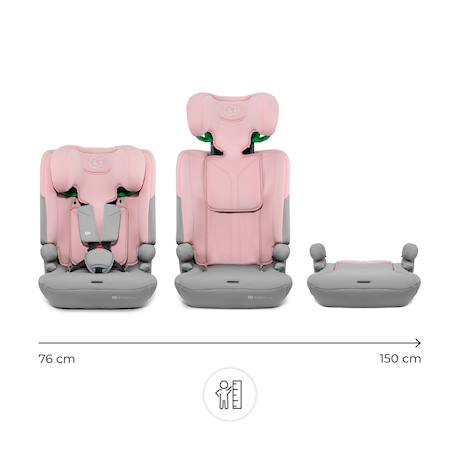 Siège auto Kinderkraft I-COMFY i-Size 76-150 cm évolutif 3 en 1 sans isofix Noir Gris+Noir+Rosa 14 - vertbaudet enfant 