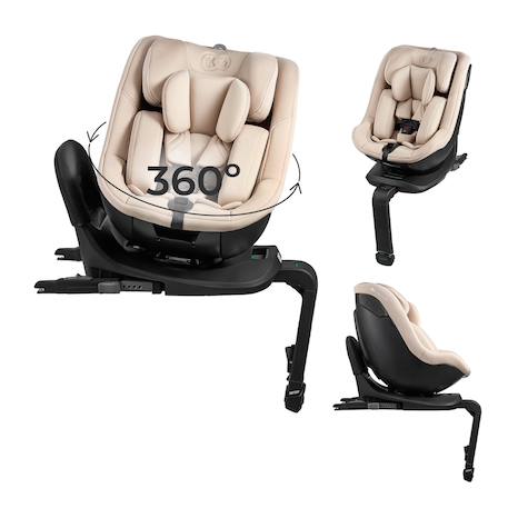 Siège Auto Kinderkraft I-GUARD i-Size Pivotant à 360° avec ISOFIX, Jambe de Force et Système AIR FLOW R129 Beige+Gris+Noir 1 - vertbaudet enfant 