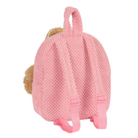 Sac à dos maternelle garçon peluche avec ourson amovible Beige+Bleu+Rose 9 - vertbaudet enfant 