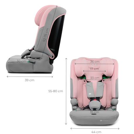 Siège auto Kinderkraft I-COMFY i-Size 76-150 cm évolutif 3 en 1 sans isofix Noir Gris+Noir+Rosa 18 - vertbaudet enfant 