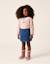 Sweat en coton avec col brodé Rose clair 1 - vertbaudet enfant 