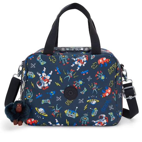 Sac repas kipling miyo 25 cm - sac goûter Bleu chiné+Bleu marine+Bleu turquoise+Gris 5 - vertbaudet enfant 