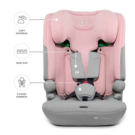 Siège auto Kinderkraft I-COMFY i-Size 76-150 cm évolutif 3 en 1 sans isofix Noir Gris+Noir+Rosa 17 - vertbaudet enfant 