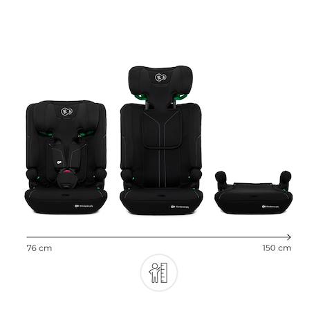 Siège auto Kinderkraft I-COMFY i-Size 76-150 cm évolutif 3 en 1 sans isofix Noir Gris+Noir+Rosa 8 - vertbaudet enfant 