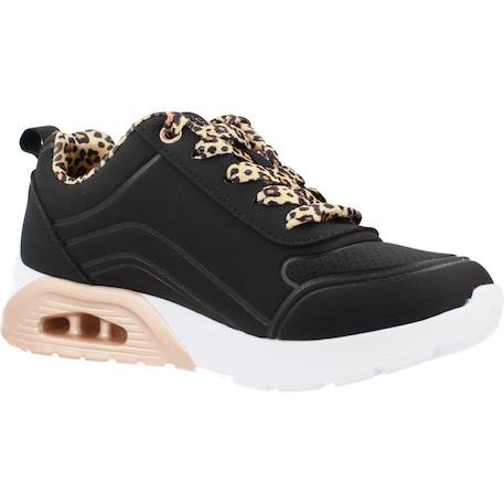 Baskets fille à lacets leopard Blanc wht+Noir blk 11 - vertbaudet enfant 