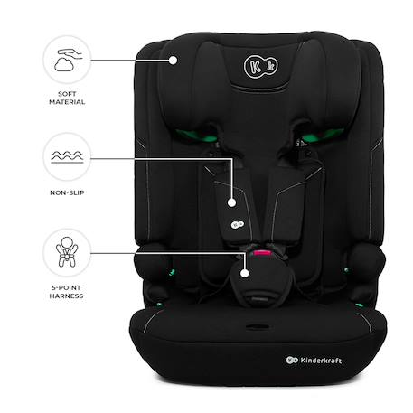 Siège auto Kinderkraft I-COMFY i-Size 76-150 cm évolutif 3 en 1 sans isofix Noir Gris+Noir+Rosa 11 - vertbaudet enfant 