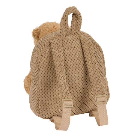Sac à dos maternelle garçon peluche avec ourson amovible Beige+Bleu+Rose 3 - vertbaudet enfant 