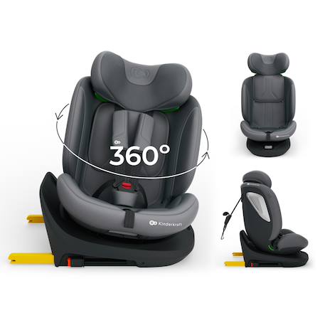 Siège auto I-GROW 2 PLUS, i-size 4-en-1   40-150 cm pivotant 360°, isofix, top tether, dos et face route, protection latérale, inclinable, ventilation, évolutif 0-12 ans Bleu+Gris+Noir+Vert 7 - vertbaudet enfant 