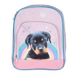 -Sac à dos fille motif chiot - piping pailleté