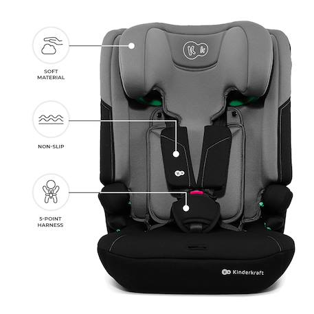 Siège auto Kinderkraft I-COMFY i-Size 76-150 cm évolutif 3 en 1 sans isofix Noir Gris+Noir+Rosa 5 - vertbaudet enfant 